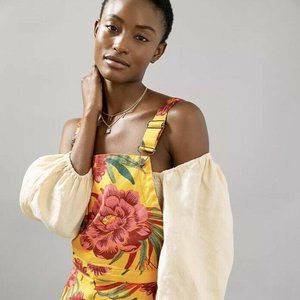 NWOT Anthropologie Farm Rio Sabrina Short Overalls Romper Mixed Print Small New